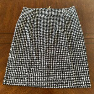 Michael Michael Kors Herringbone‎ Pencil Skirt Size 6 Black White Back Zip